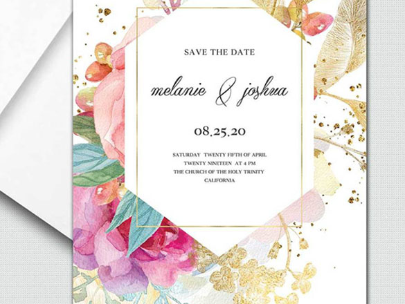 flower wedding invitations